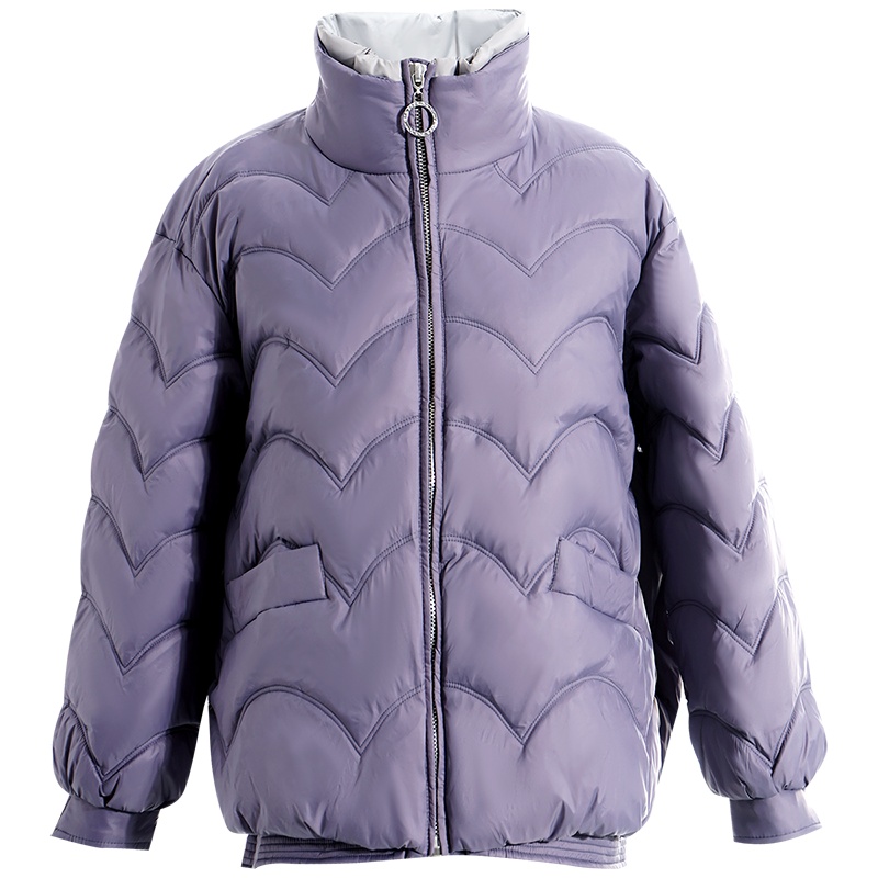 OUNIXUE欧昵雪 | [时尚双层高领棉服]冬季简约防风保暖口袋宽松棉衣外套女