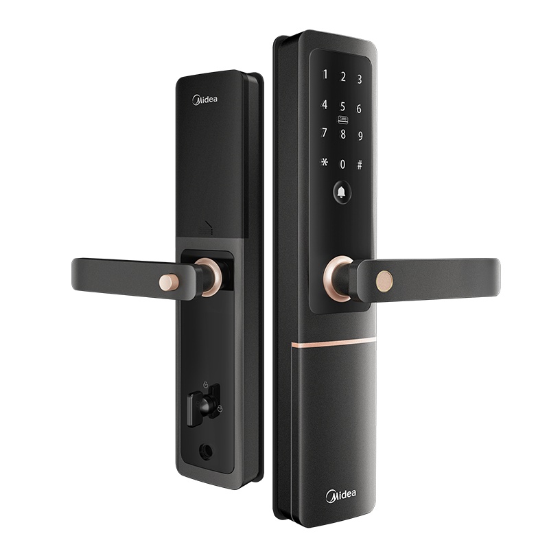 美的(Midea)智能指纹锁M1 智能门锁密码锁智能安防电锁防盗门锁锁具铝合金通用型斜舌