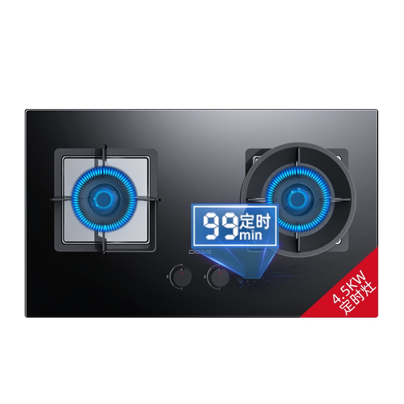 德意（DE&E）智能定时 4.5KW大火力钢化玻璃家用煤气灶具 聚能环燃气灶具JZY/T-772T（液化气/天然气）