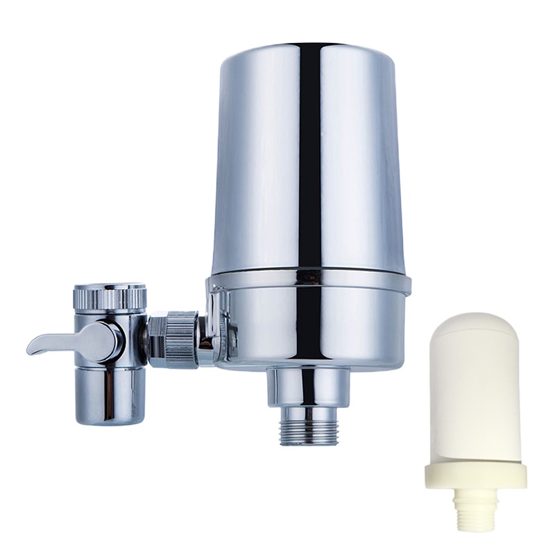 杨枝净水器陶瓷纳米滤芯厨房水龙头滤水器家用直饮自来水过滤器一机二滤电镀银