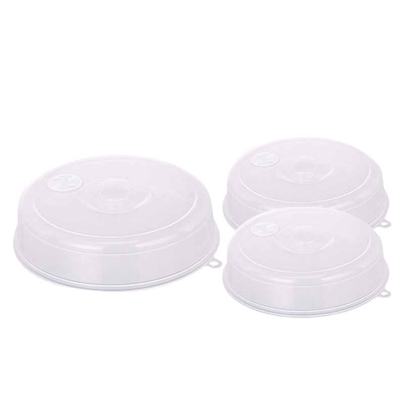 微波炉专用加热菜罩3件套防溅油盖子菜罩 透明米魁冰箱保鲜盖碗盖 1大号2小号