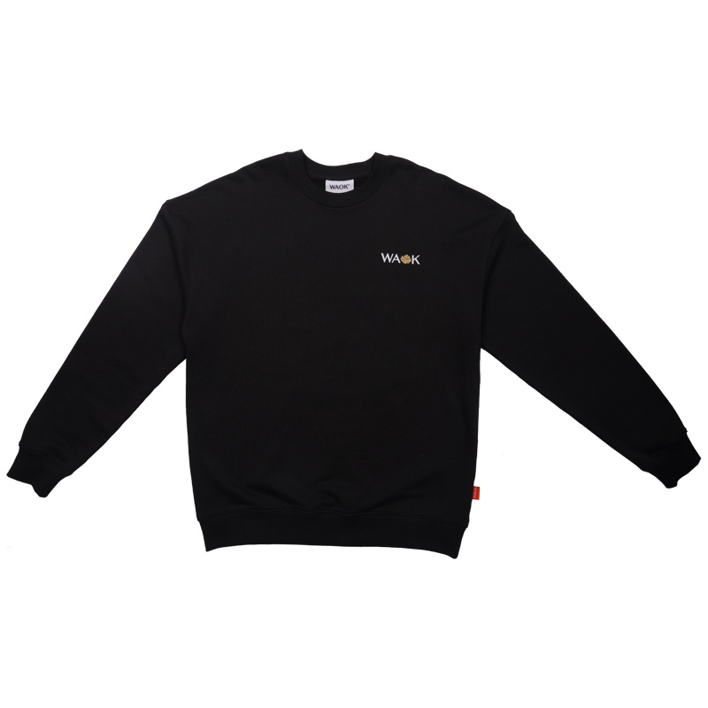 WAOK遇见敦煌·释迦牟尼圆领卫衣ins潮春季宽松bf慵懒风上衣