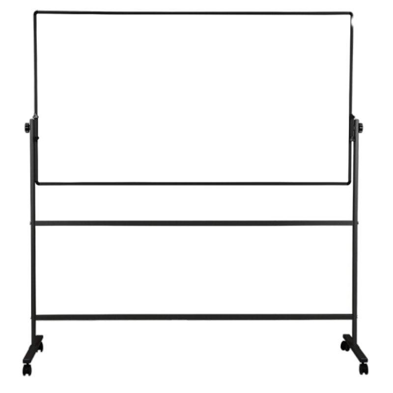 得力 H型支架式 H型白板架 办公用品 钢化玻璃移动式磁性双面翻转 写字板教学办公白板 (90*180cm) 7884