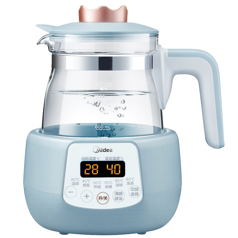 美的(Midea)婴儿智能恒温调奶器1.2L 暖奶器电热水壶 多功能婴儿冲泡奶粉养生壶MI-MYTE101 皇冠经典款