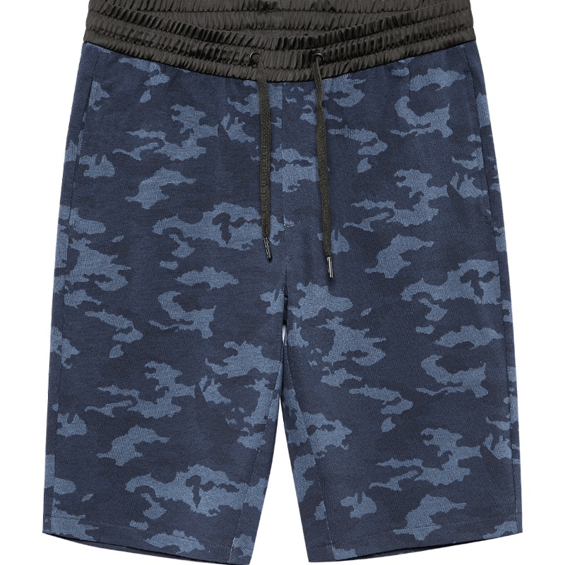 黑鲸迷彩花纹休闲中裤2019夏季男装舒适裤子男CKMCJ28031A