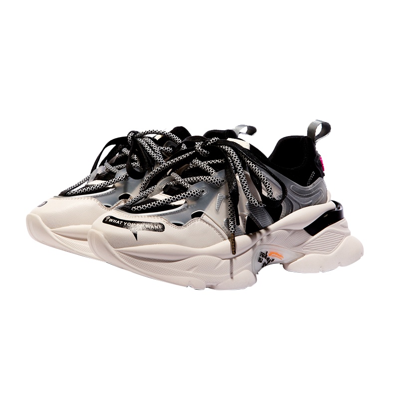 2020春季新品真皮加绒休闲鞋女时尚百搭厚底拼色老爹鞋女