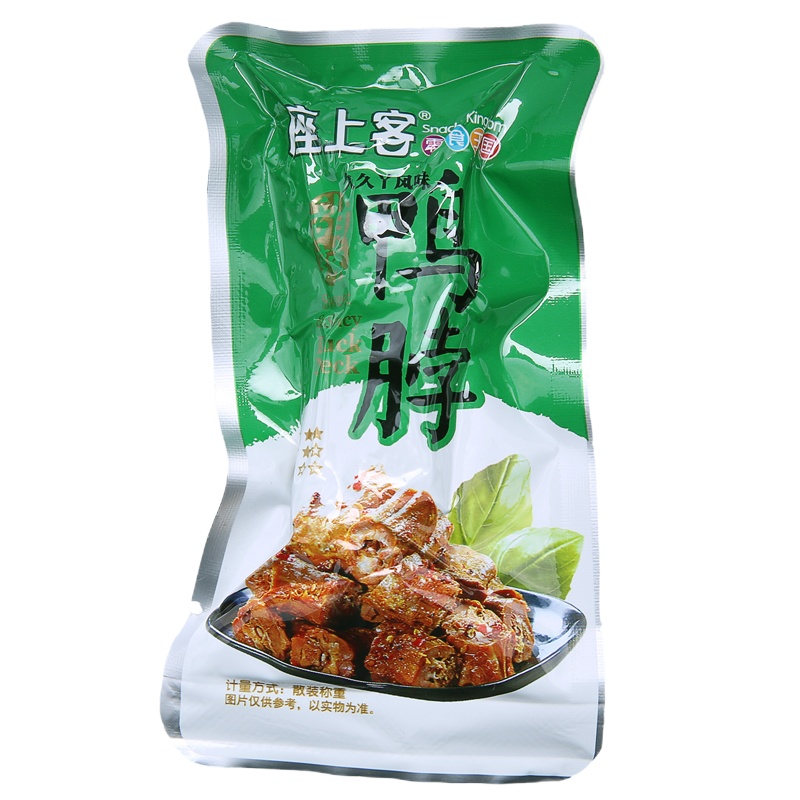 [座上客 甜辣鸭脖10袋*2]美食真空包装卤味甜辣小包装零食约340g*2