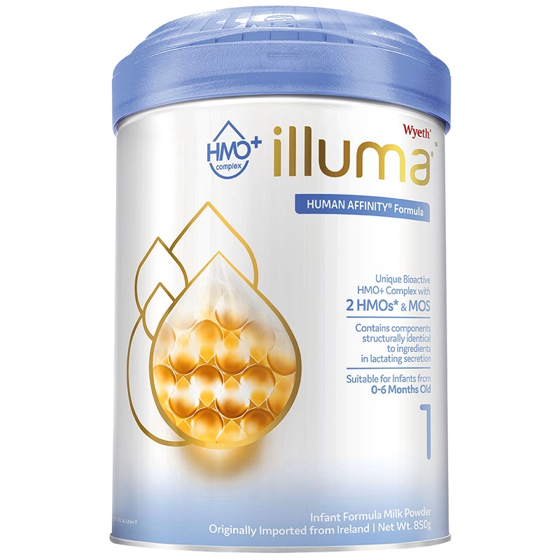 Wyeth惠氏 海外版启赋HMO+婴幼儿奶粉儿童奶粉 添加母乳低聚糖 1段 0-6月 850g/罐 爱尔兰进口