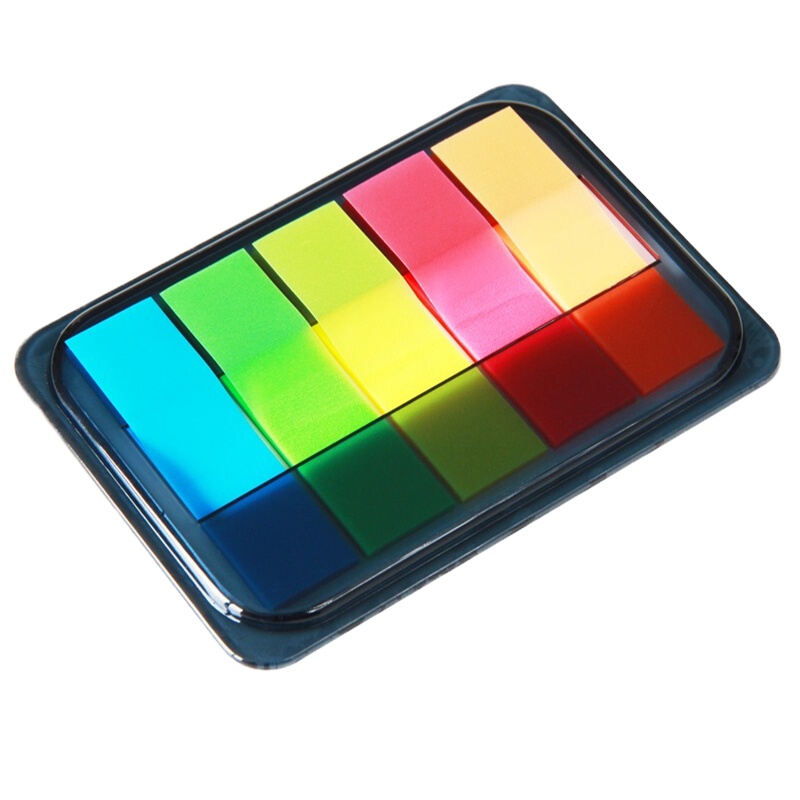 得力 9060 44mm*12mm 100张 5色荧光膜指示标签(一包装)