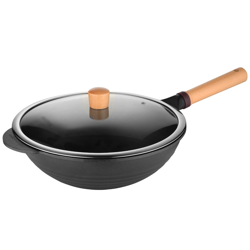 伊尔乐合金铸造不粘无油烟炒锅32CM(一箱四台)