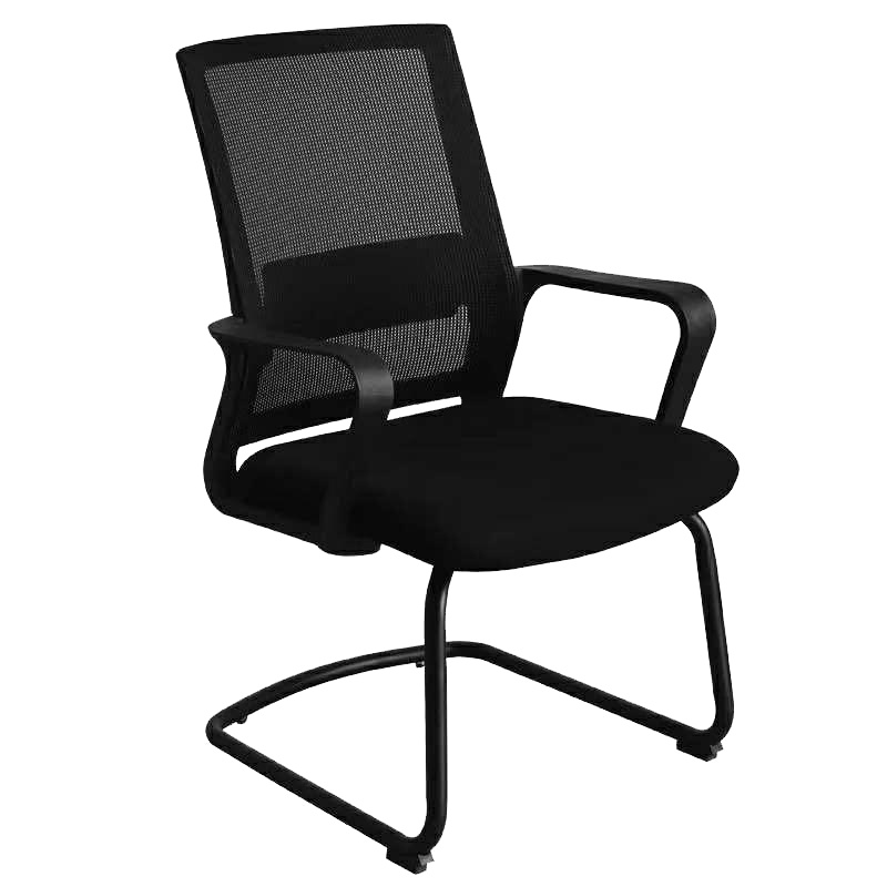 麦德嘉 网布会议椅弓形脚黑色