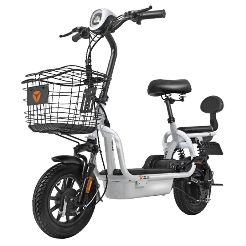 雅迪新款可可PLUS 48V可提锂电电动车时尚电动自行车 可可PLUS新塔夫绸白