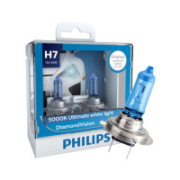 飞利浦(PHILIPS)蓝钻之光H7升级型汽车灯泡近光灯远光灯卤素灯2支装 色温5000K