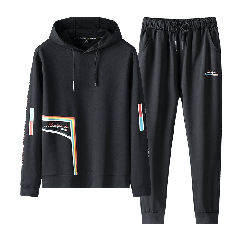 稻草人(Mexican)卫衣男连帽一套衣服春秋季长袖春秋款休闲跑步套装韩版潮流帅气