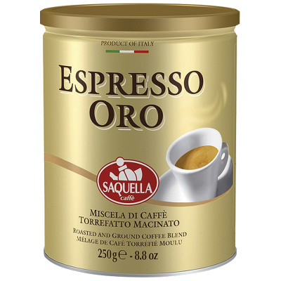 [临期特价]意大利原装进口 圣贵兰ESPRESSO ORO金罐咖啡粉 纯黑咖啡粉250g罐装