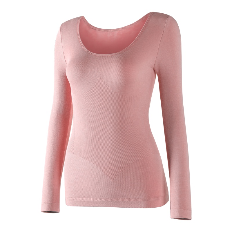 俞兆林保暖衣内衣女加厚加绒紧身冬季美体低领打底衫秋衣单件上衣