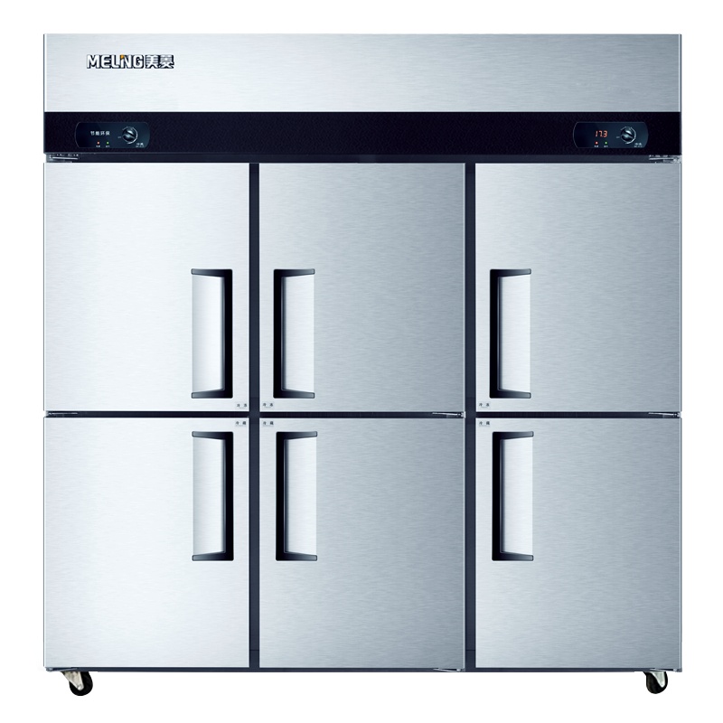 美菱(MELING)六门不锈钢厨房冰柜 商用酒店大容量双温冷藏冷冻冷柜 MCF(L)-1.8LCD6MOH