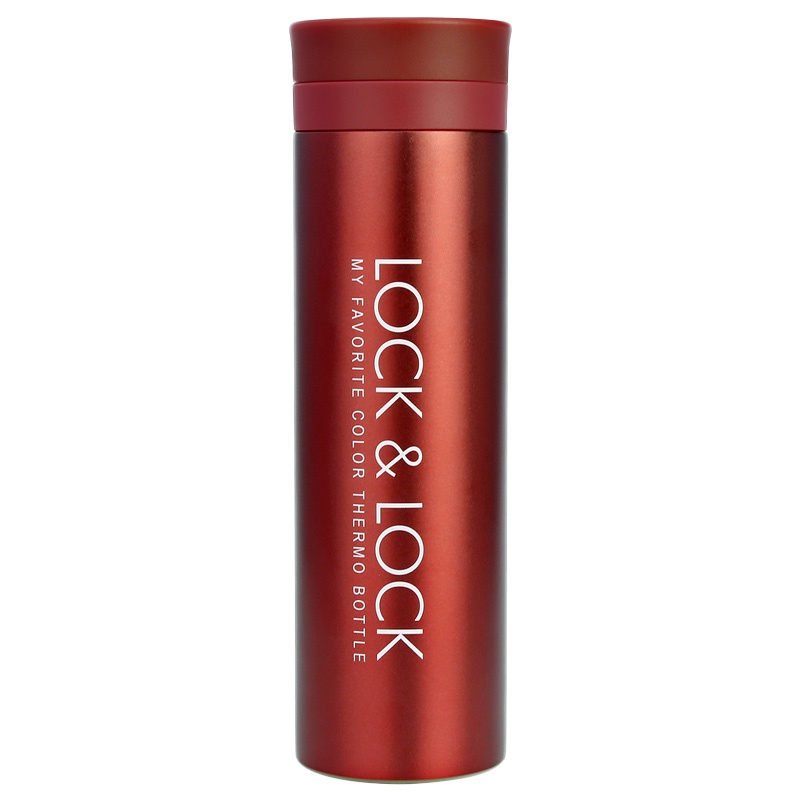 乐扣乐扣（LOCK&LOCK）便携情侣杯 304不锈钢马克保温保冷杯350ml 红色 LHC9016R 简约真空保温杯