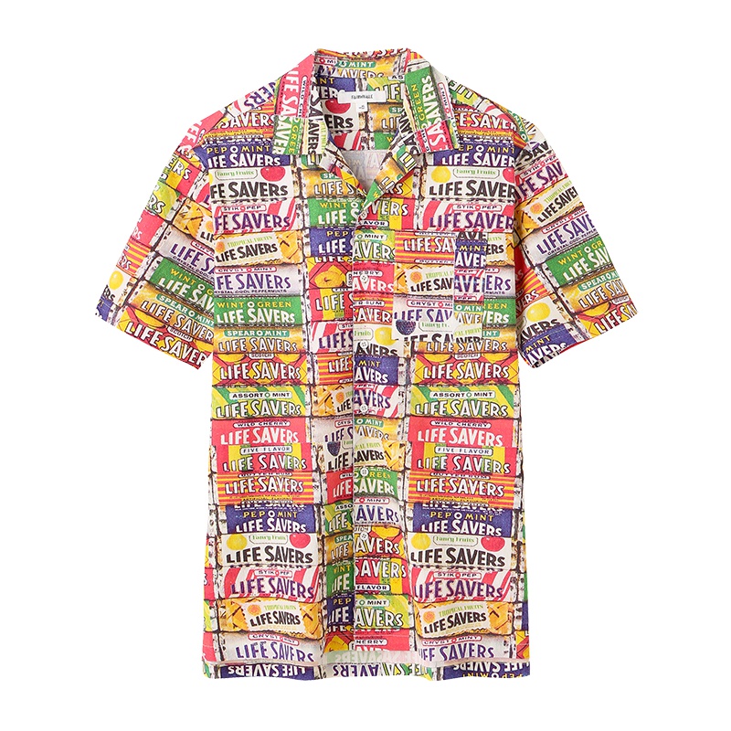 马克华菲街舞系列夏季新款衬衫男短袖翻领男士衬衫