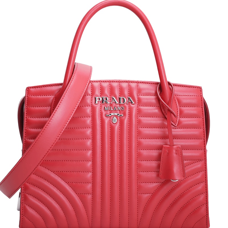 PRADA/普拉达 女包绗缝图案刻字徽标手拎斜挎包 1BA045