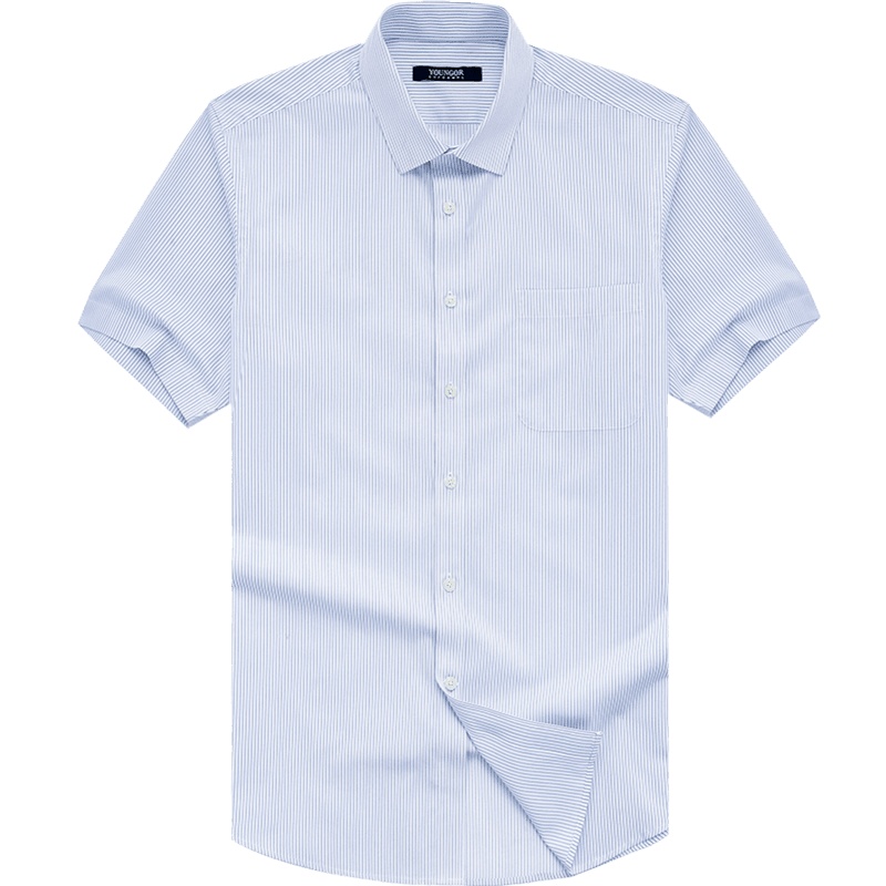 Youngor/雅戈尔【免烫】衬衫男 短袖衬衫男 2020夏季 条纹衬衫男商务休闲227FFA