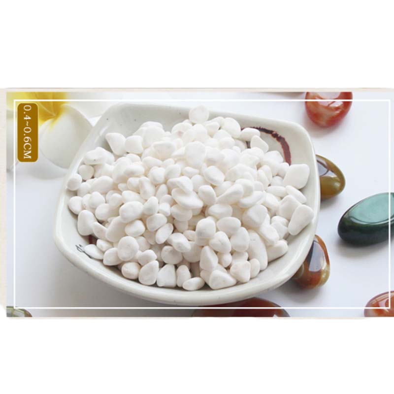 企购优品 白米石10斤/袋 庭院纯白色鹅卵石 白玉石 花盆小白石子 雨花石 铺路石 白色约0.3~0.6cm/个