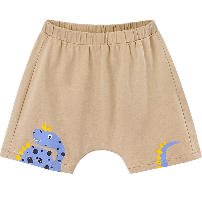 英氏儿童裤子针织印花休闲裤男女宝宝pp裤 2021春夏新款