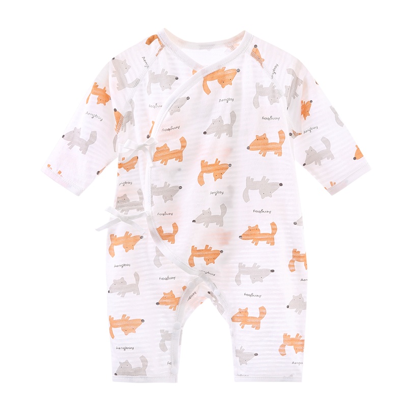 Aengbay 婴儿连体衣无骨缝制薄款睡衣夏内衣新生儿和尚服纯棉哈衣初生