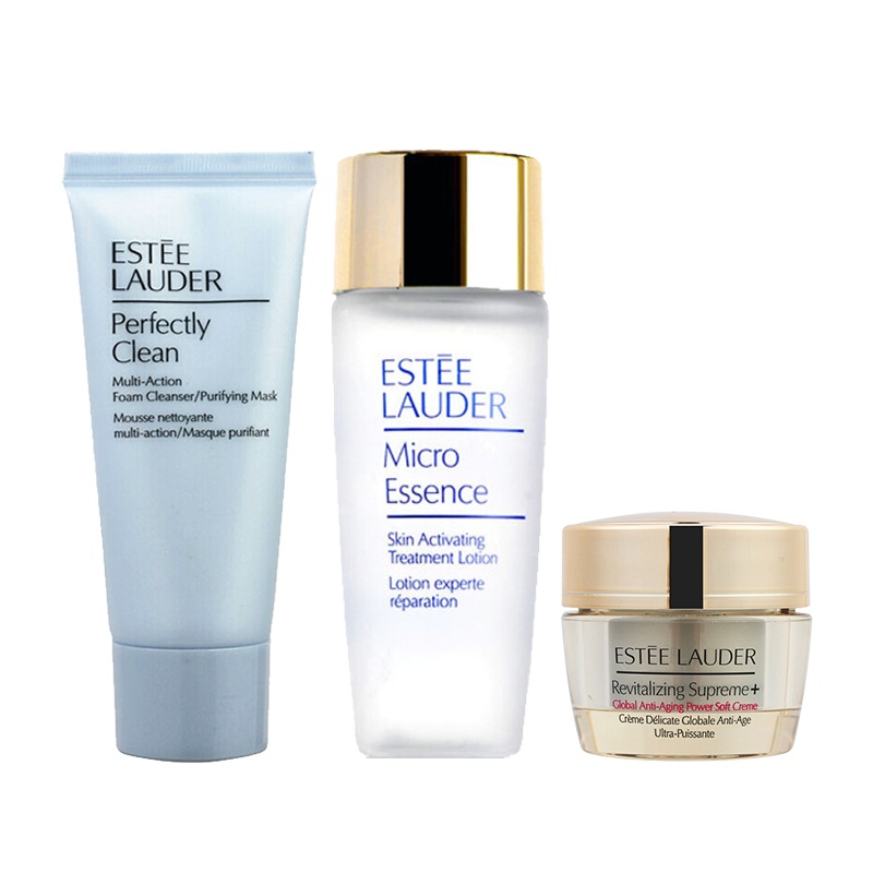 Estee Lauder/雅诗兰黛 净莹润泽柔肤洁面乳30ml+原生液微精华30ml+多效智妍面霜15ml 小样护肤套装