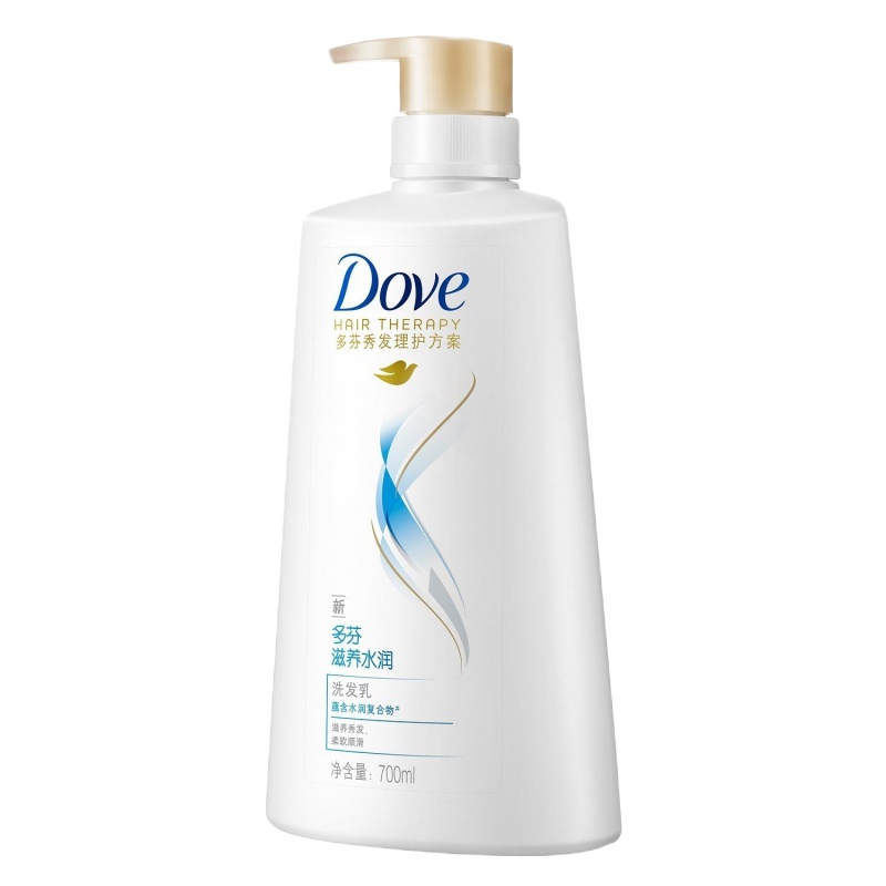 多芬洗发水日常护理洗发水洗发乳家庭装700ml 滋养水润(XF)