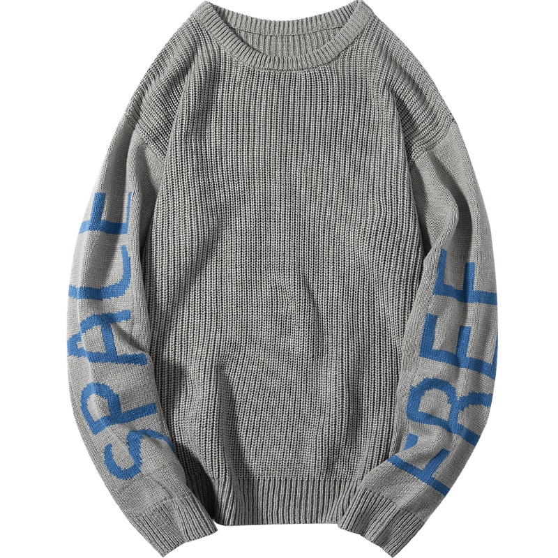 aiken/爱肯长袖针织衫男士2018新款圆领套头修身时尚情侣毛衣