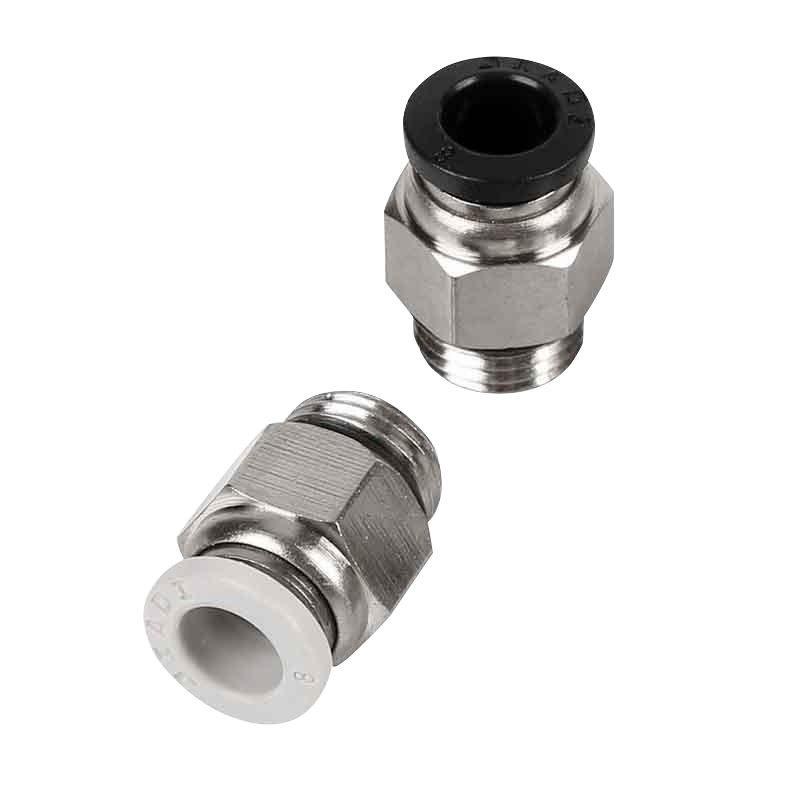 冰禹 SNll-12 气动元件PC-G螺纹直通 气动快速接头 气管快插接头 白色精品快插接头 PC4-G02 10个