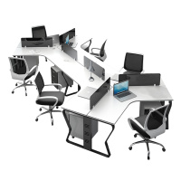 [规格:3人位3柜]电脑桌3人位办公桌简约现代6人位职员电脑组合