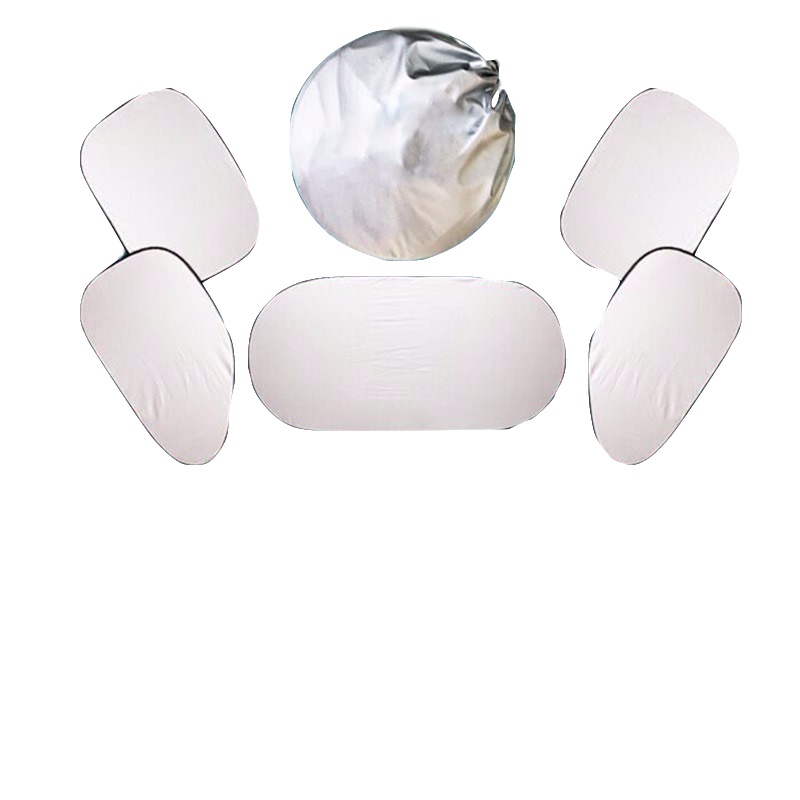 兔小咩涂银反光汽车用遮阳挡遮光布防晒隔热太阳板前挡侧挡六件套装