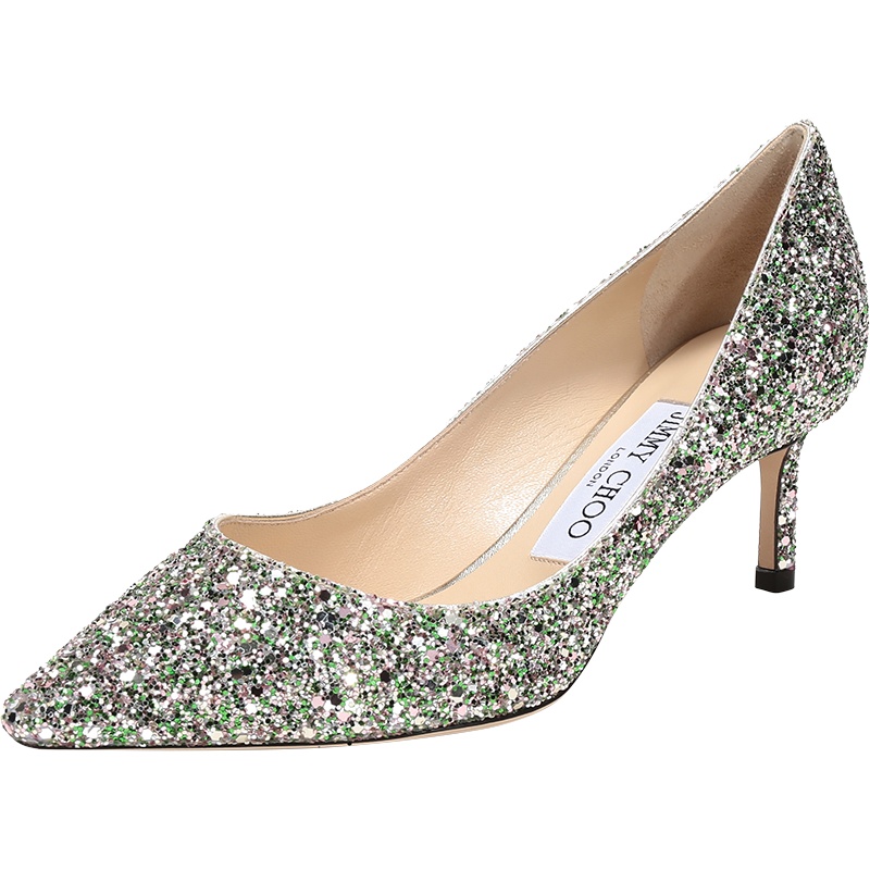 JIMMY CHOO 周仰杰 女士闪光面料尖头高跟鞋 ROMY 60 CGF 204
