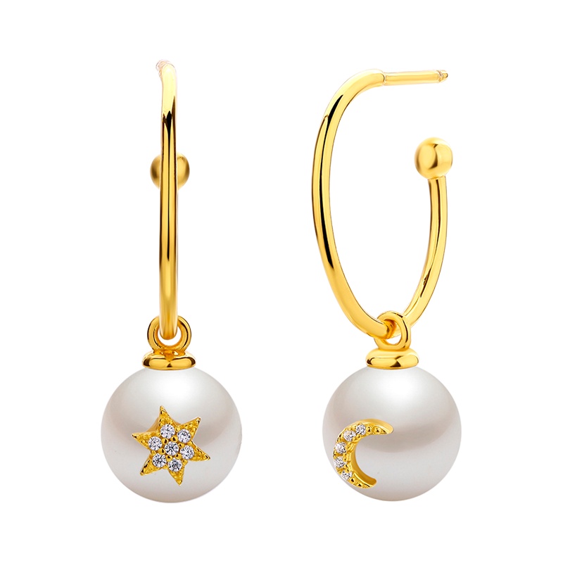 DTOTO 星月神话耳钉纯银不对称耳饰耳钉耳坠