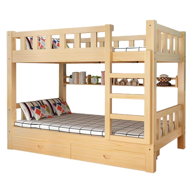 鑫环境 实木松木上下铺木床大人高低床全实木床宿舍床子母床成年上下床双层床安装到位