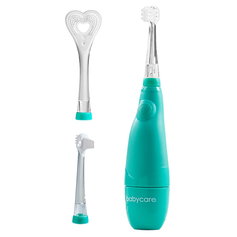 babycare儿童电动牙刷 带LED灯防水软毛低震声波1-3岁宝宝牙刷 科里斯绿 6120