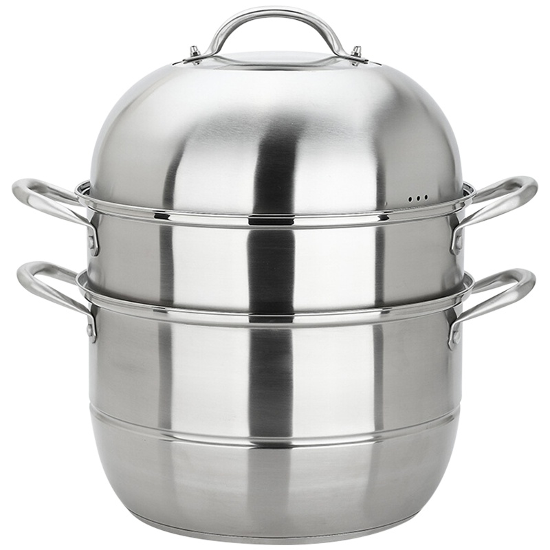MaxCook美厨 加厚304不锈钢3层蒸锅 3层复合底 馒头包子 蒸笼电磁炉煤气灶通用28VM MCZ306