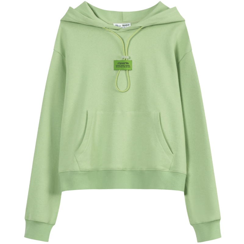 OtherMix设计感炸街卫衣绿环保系列2021年新款连帽春季宽松上衣女