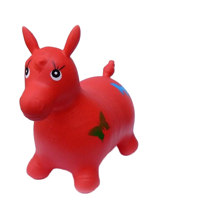 儿童跳跳马 坐骑音乐跳跳马加厚宝宝骑马玩具充气马橡皮小马玩具 白色普通红马标准版