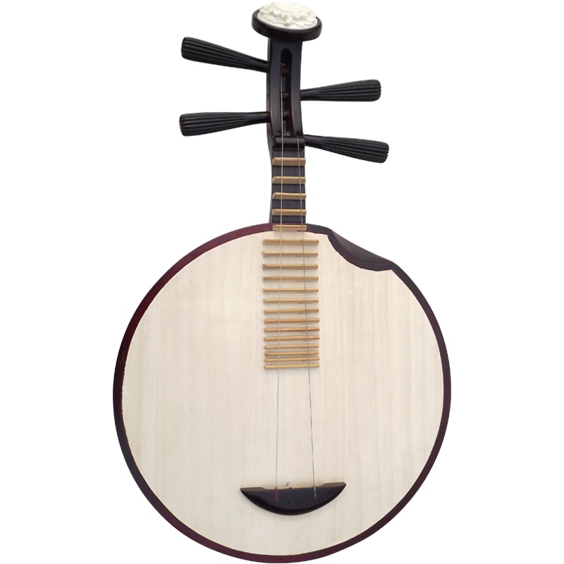 梵巢 月琴乐器 色木京剧 民乐 乐队 演奏 初学 二黄 西皮 HM-01 红色 缺口 头花