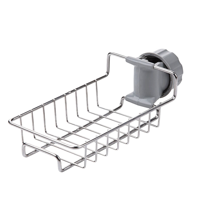 不锈钢水龙头置物架 挂篮海绵沥水架水槽收纳架抹布架厨房收纳神器