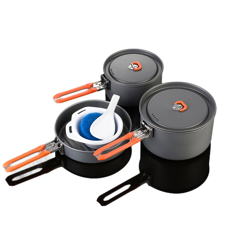 火枫盛宴3户外野营2-3人便携套锅炊具锅具 折叠手柄
