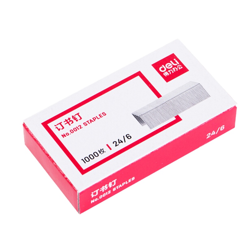 得力(deli) 0012 高强度订书钉 12#订书针 1000枚盒 10盒装 办公用品