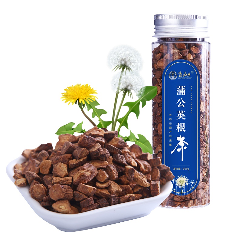 靠山庄蒲公英根茶100g/瓶 蒲公英根茶 保健茶饮 长白山蒲公英茶 婆婆丁 花茶 花草茶 苏宁自营