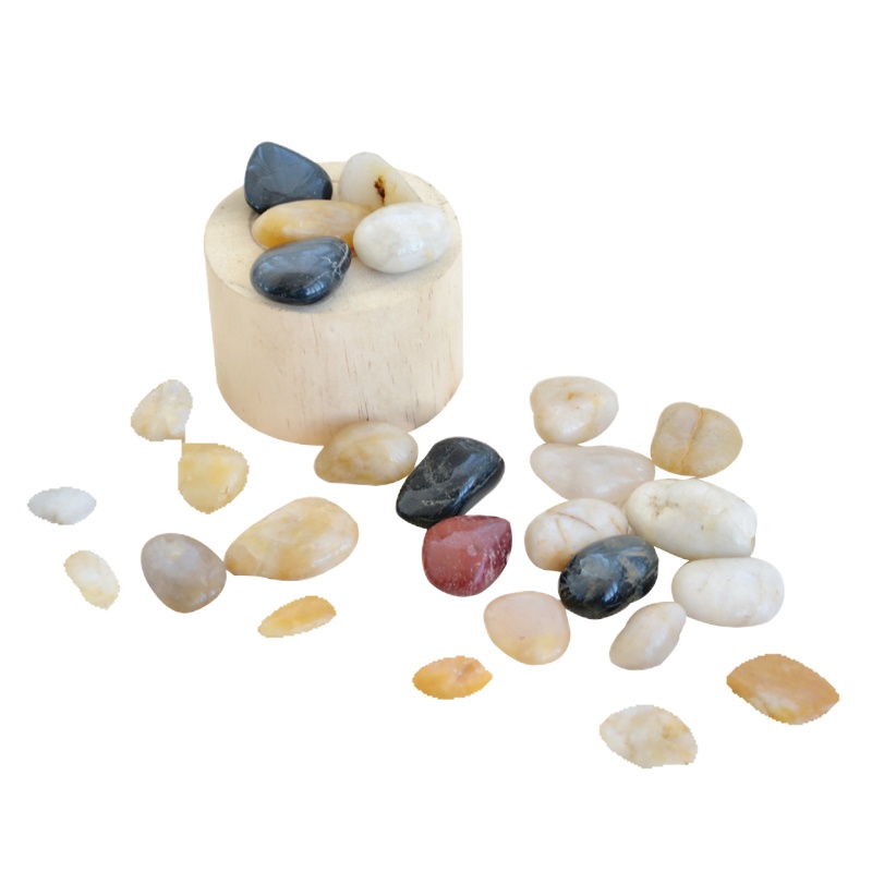 津沽园艺 园艺小石头 鹅卵石雨花石 园林装饰用品 铺面石水培装饰用 10粒装 大小不一