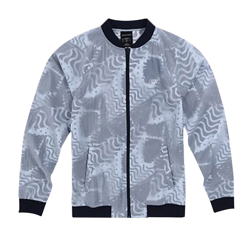 skechers斯凯奇女装DLTA薄款棒球外套印花茄克运动上衣SL3WJ18M01