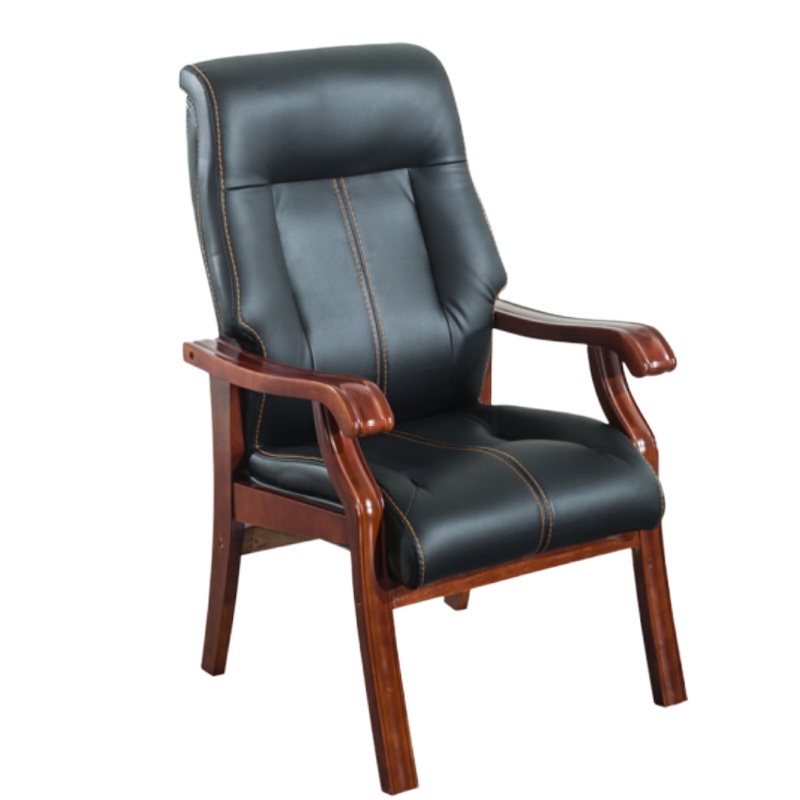 顶鸿DH-HY1035-1电脑椅家用办公椅会议椅子实木四脚 老板椅