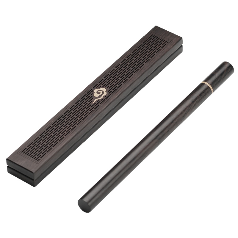 封后紫光檀卧香炉线香炉黑檀木香盒香插香道礼品礼盒套装香薰灯炉/器具